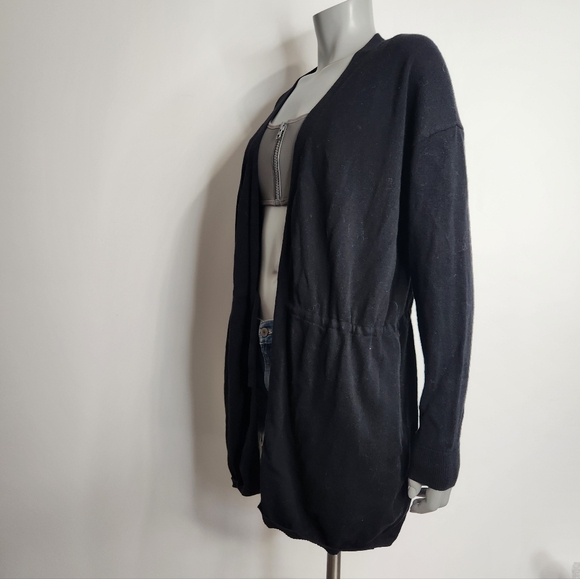 Aritzia Babaton Black Cotton Open Front Wrap Cardigan Size S - Picture 8 of 12
